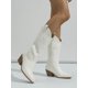 thumbnail image 2 of Western Pointed Toe Embroidered Chunky Heel Boots For Winter, 2 of 4