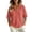 16#Red, variant on Striped Waffle Knit Polo Shirt for Women Short Sleeve Button Neck Collared Top Loose Fit Casual Preppy Summer Spring