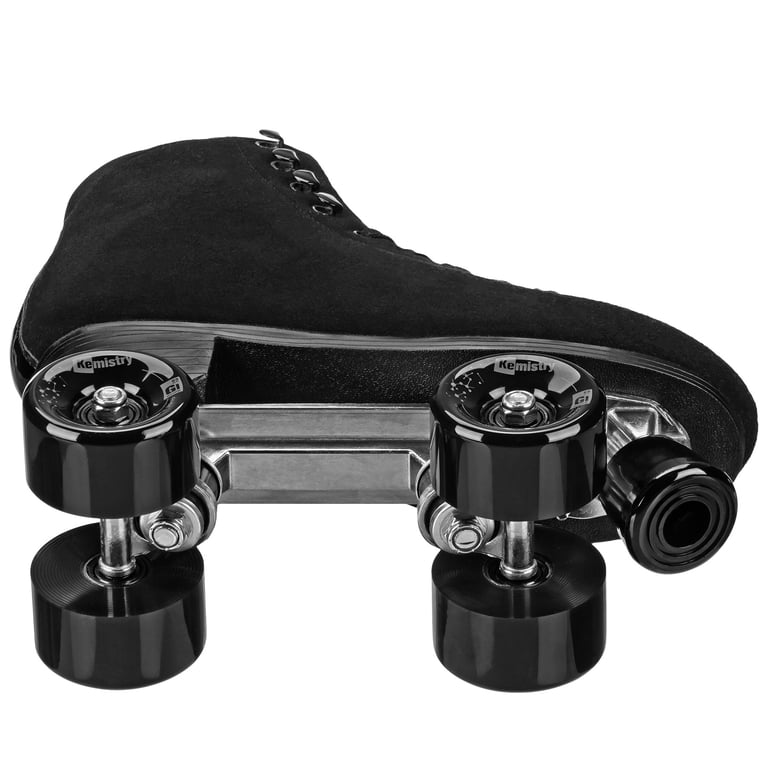 Pacer Slider Quad Roller Skates, Black Suede, Adults photo 2