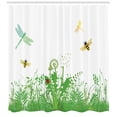 thumbnail image 3 of Ambesonne Spring Shower Curtain, Flourishing Foliage Bees, 69"Wx84"L, Multicolor, 3 of 3
