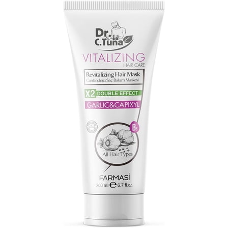 Farmasi Dr. C. Tuna Vitalizing Revitalizing Garlic & Capixyl Hair Mask – Deep Repair Treatment, 6.7 fl oz / 200 ml