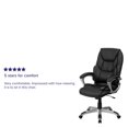thumbnail image 2 of High Back Folding Black Leather Executive Swivel Office Chair with Arms, 2 of 9