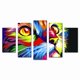 thumbnail image 1 of Cuadro Decorativo Gato Pop Art Colores Juego De 5 Piezas 150x80cm Ideal Para Sala Oficina Recámara Decoración Moderna, 1 of 5