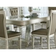 thumbnail image 2 of Traditional Glamorous Champagne Finish 5pc Dining Set Table w Glass Insert Top 4x Side Chairs Tufted Back Dining Room, 2 of 7