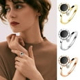 thumbnail image 2 of Rbaofujie Purity Ring Digital Titanium Steel Ring OpenTail Ring Finger Ring Aura Ring Gold, 2 of 3