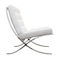 thumbnail image 2 of HomeRoots 520598 32 x 31.5 x 30 in. White & Silver Italian Leather Tufted Lounge Chair, 2 of 9