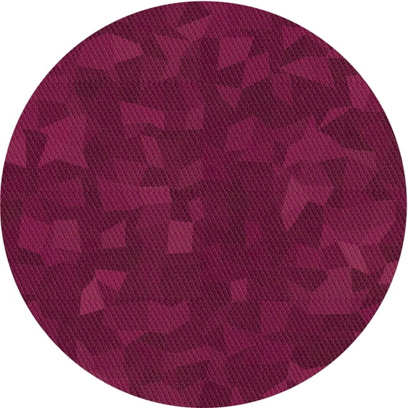 Ahgly Company Machine Washable Indoor Round Transitional Raspberry Red Area Rugs, 4' Round