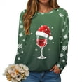 thumbnail image 5 of Gubotare Christmas Sweatshirts For Women Funny Holiday T Shirts Long Sleeve Snowflake Funny Cute Pullover Sweatshirts Xmas Tree Fall Casual Crewneck Graphic Shirt (Green,XXL), 5 of 9