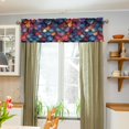 thumbnail image 3 of Yayeee Kitchen Valance Rod Pocket 54" x 18" Living Room Window Curtain, Purple Dragon Scales Pattern, 3 of 6