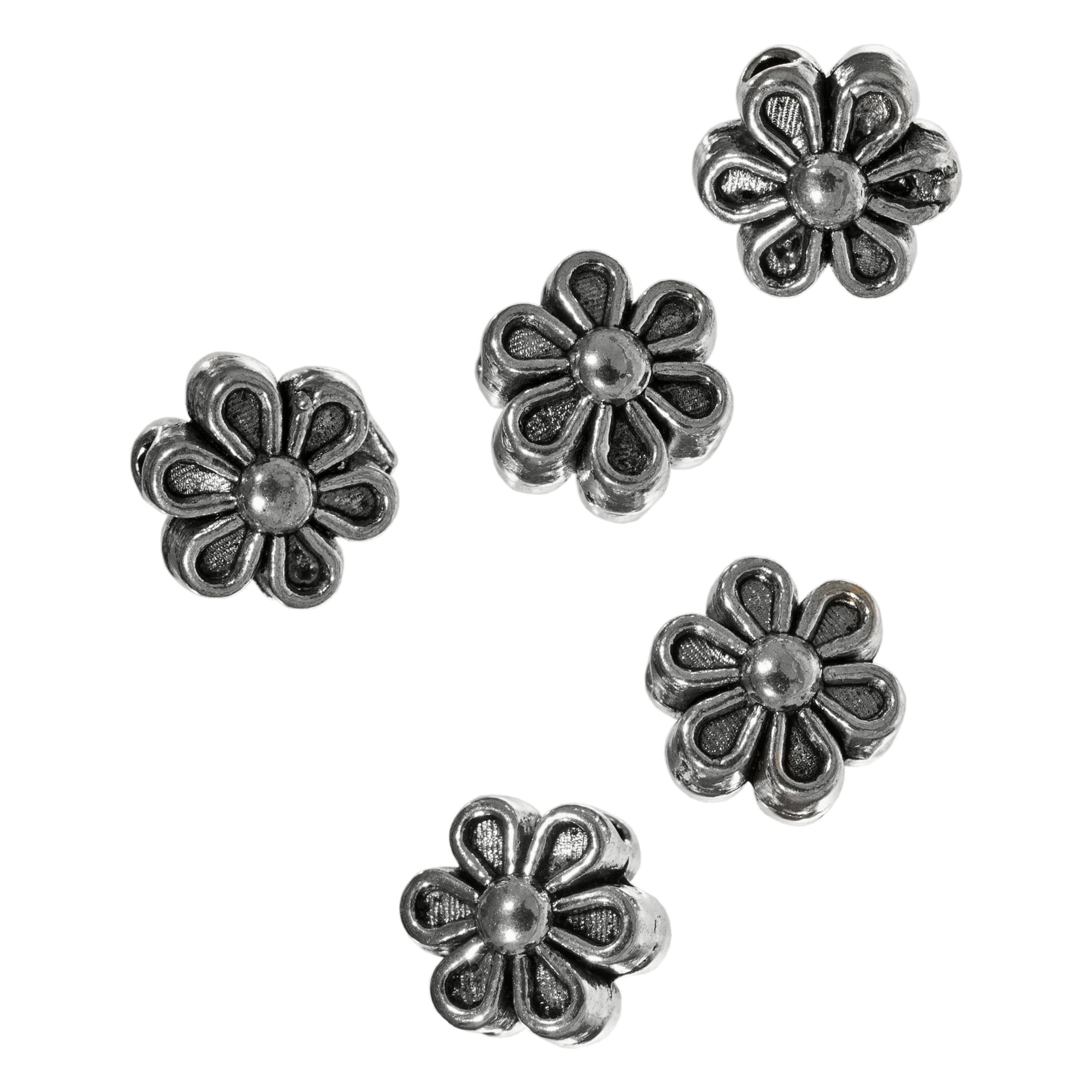 8 Flower Beads Spacer Beads Metal Antiqued Bronze 7mm Findings 