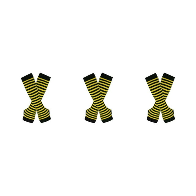 Thinsony Fashionable Over Knee Socks For Thick Thighs Easy To Match And Durable Easy To Wear Wide Application yellow and black 3Set