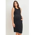 thumbnail image 3 of LaClef Women's Knee Length Midi Maternity Dress with Front Pleat (Medium, Black), 3 of 3
