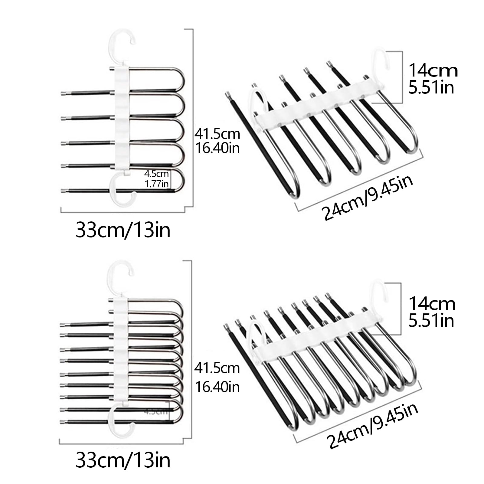 6-Layer Stainless Steel Metal Pants Hangers | Space-Saving Hanger Rack for Men & Women | Folding Clothes Hangers | Multi-Purpose Organizer for Pants, Scarves, Jeans