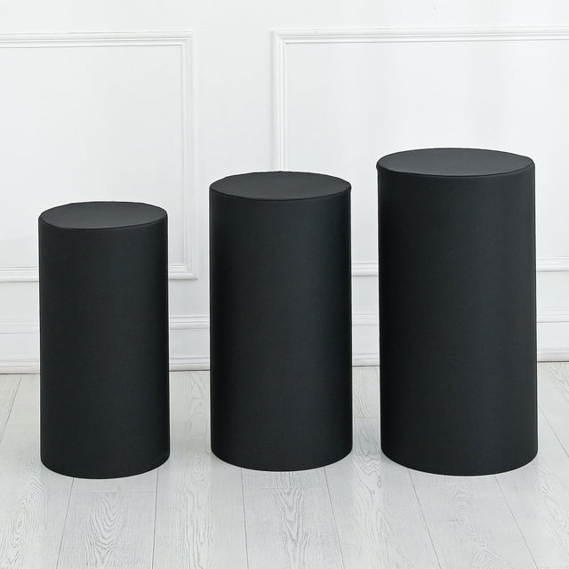 Juego de 3 Fundas de Spandex para Soporte de Cilindro Uxcell, Negro (Tela Elástica - Pequeño)