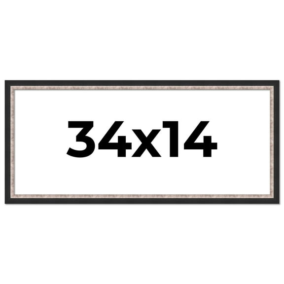 34x14 Frame Silver Real Wood Picture Frame Width 1.25 Inches | Interior Frame Depth 0.75 Inches |