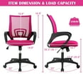 thumbnail image 7 of YRLLENSDAN Mesh Office Chair with Lumbar Support and Armrest, Comfortable Desk Chairs with Wheel, Home Swivel Chair with Adjustable Height and Tilt, Pink, 7 of 7