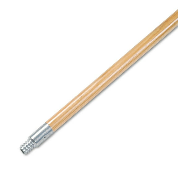 Boardwalk BWK136 0.94 in. x 60 in. Metal Tip Threaded Hardwood Broom Handle - Natural