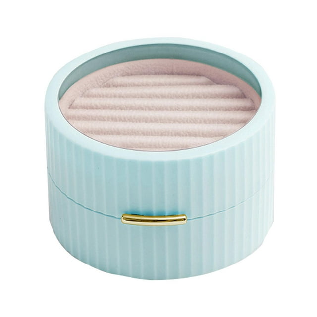 fastboy Exquisite Jewelry Box for Rings Earrings and Necklaces Ornate Organizer Case Blue 10 x 9.2 x 5.7cm 2Set