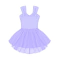 thumbnail image 3 of MSemis Kids Girls Sleeveless Ruched V-Neck Ballet Dance Gymnastic Leotards Dress, 3 of 4