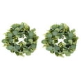 thumbnail image 4 of HOMEMAXS 2pcs Green Eucalyptus Leaf Wreath Festival Celebration Wreath Front Door Decorative Garland, 4 of 8