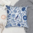 thumbnail image 5 of Blue Pioneer Flower And Bird Pillow Covers,Blue Pioneer Flower And Bird Throw Pillow Covers 24"×24" ,Living Room Sofa Couch Pillow Covers,Decorative Pillow Covers, 5 of 7