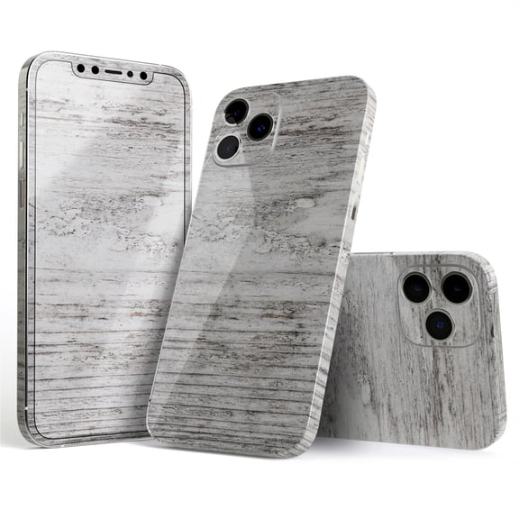 DesignSkinz Rough White Wood Full-Body Skin Decal Wrap Cover for iPhone 16