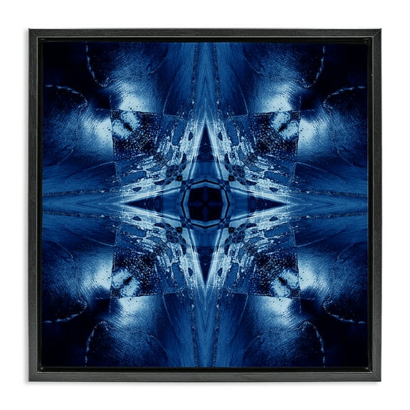 Stupell Industries Dark Mirrored Mosaic Abstract Painting Black Floater Framed Canvas Art Print Wall Art, 18 x 18
