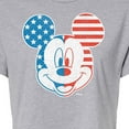 thumbnail image 3 of Disney - Americana - Mickey Face Stars And Stripes - Juniors Cropped Cotton Blend T-Shirt, 3 of 5
