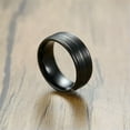 thumbnail image 5 of 8MM Black Matte Finished Male Band Men's Stainless Steel Trend Ring Size 7-12, 5 of 7