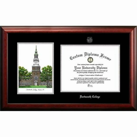 Campus Images NH999LSED-1612 16 x 12 in. Dartmouth College Silver Embossed Diploma Frame with Lithograph