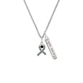 thumbnail image 2 of Delight Jewelry Silvertone Scroll Ribbon with Black Crystal Silvertone Live the Life You Have Imagined Bar Charm Necklace, 23", 2 of 4