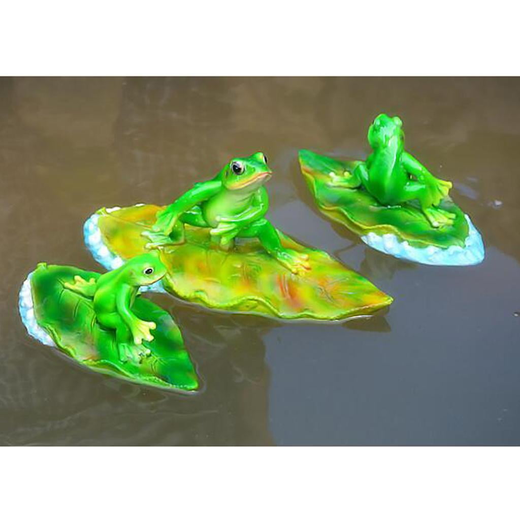 Artifical Pond Lily Lilly Floating Pond Decoration Lillie Plant With Frog 