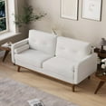 thumbnail image 2 of Garvee 65" Mid Century Modern Couch Sofa Loveseat, Comfy Love Seat Couches for Living Room, 2 Seater Linen Upholstered Deep Seat Couch for Bedroom Office Small Space, Beige Cream, 2 of 7