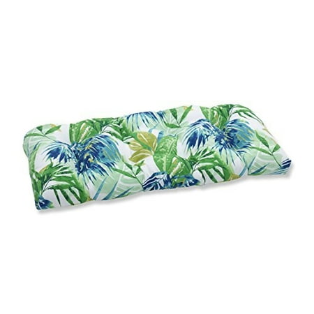 Pillow Perfect Outdoor Indoor Soleil Blue Green Wicker Loveseat Cushion