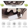 thumbnail image 2 of Topographic Mouse Pad, Gaming Mouse Pad, Extended Desk Pad 35.4x15.75in XXL Mouse Pad with Non-Slip Rubber Base, Abstract Mice Pad Desk Mat, Tan, 2 of 6
