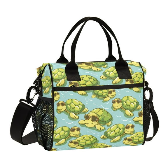 Green Turtles Cooler Bag Lunch Bag Soft Cooler Cooling Tote Insulated Lunch Box for Adult Men Women