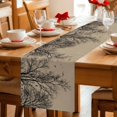 thumbnail image 5 of Brown Black Branches Table Runner 90 Inches, Botanical Dead Tree Birds Bed Runner Dresser Scarves Tabletop for Indoor Outdoor Parties/Ceremony/Banquet, 13" x 90", 5 of 9