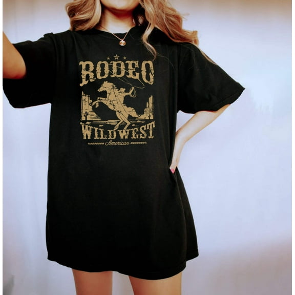 RODEO WILD WEST Garment Dyed Graphic T-Shirt