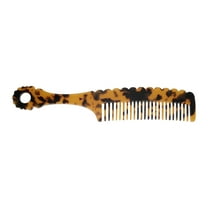 Unique Bargains 1 Pc Handle Wavy Hair Comb Brown Acetate Sheet