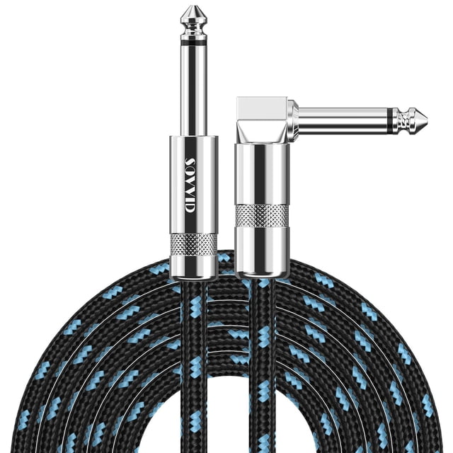 Cable de instrumento Sovvid para guitarra eléctrica y bajo eléctrico de 4,5 m y 6,35 mm
