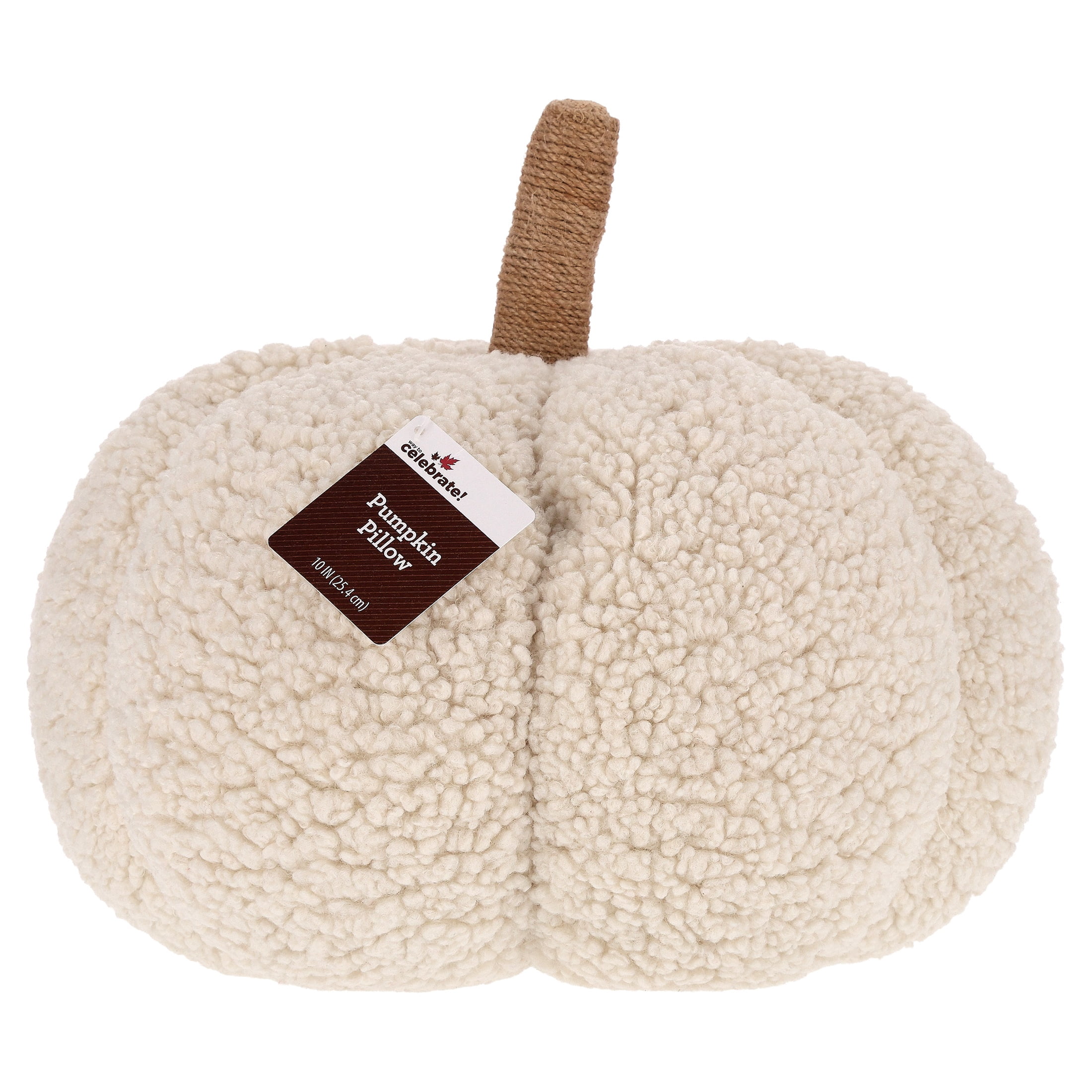 Boucle Pumpkin Decorative Pillow, Cream, 10", Fall by Way To Celebrate