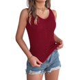 thumbnail image 2 of Womens V Neck Tank Tops 2025 Sleeveless Knit Shirts Summer Casual Sweater Vest Wine Red S, 2 of 9