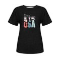 thumbnail image 4 of Tops Cortos para Mujeres Bandera de Moda Impresa Cuello Redondo, Camiseta de Manga 3/4 para Uso Diario, Casero Y Cómodo, 4 of 4