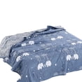 thumbnail image 2 of Yardvibe Cooling Comforter Twin Size, Elephant Print Breathable Summer Comforter for Hot Sleepers & Night Sweats, Silky Smooth Cooling Blanket, Blue (D), 2 of 6