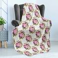 thumbnail image 4 of Floral Soft Flannel Fleece Throw Blanket, Romantic Bouquet of Summer Flowers with Pink Roses with Buds and Violet Pansies, Cozy Plush for Indoor and Outdoor Use, 60" x 80", Multicolor, by Ambesonne, 4 of 5
