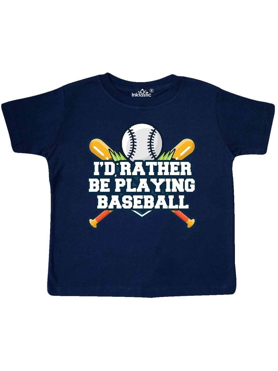 INKtastic - I'd Rather Be Playing Baseball Toddler T-Shirt - Walmart ...