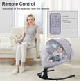 thumbnail image 4 of LHUAI, Baby Swing For Newborn, Infant Swing Electric Toddler Baby Rocker Portable , 4 Sway Speeds With Remote Control, 12 Preset Melodies And Bluetooth, 0-12 Months Max 33 Lbs, Grey & Black, 4 of 7
