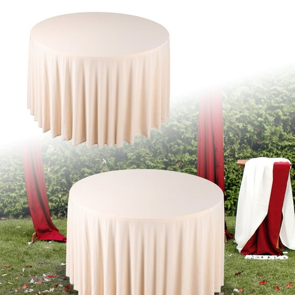 Water Resistant Round Tablecloth 108 Inch - Stain Proof Washable Polyester Table Cover for Wedding, Banquet, Dining & Outdoor Events - Spill Resistant Tablecloth