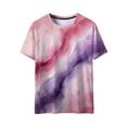 thumbnail image 5 of Lumosvexa Women Graphic Short Shirt Sleeved Tops Womens Casual T-Shirt Crew Neck Tie Dyeing T Shirt Pink Size L, 5 of 10