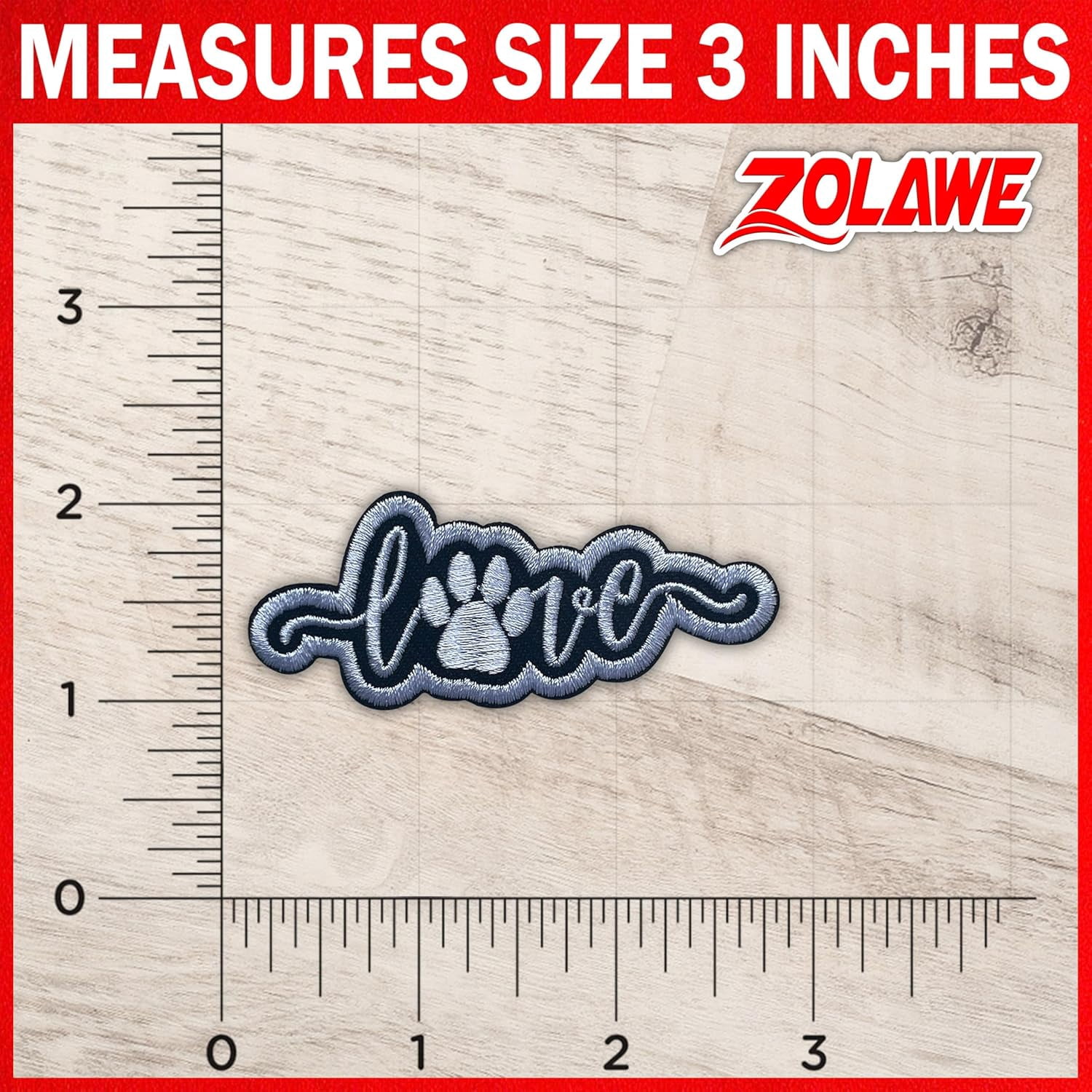 Pet Love Patch, 3 Inches Sew On Iron On Patches Embroidery Patches for Clothes Backpacks Hats Jeans Bags, Paw Print Pets Embroidered Patches, Cute Patches, DIY Iron On Patch for Pet Lovers